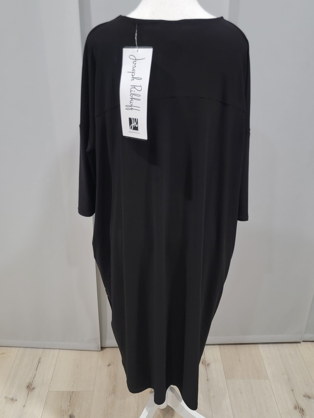 Joseph Ribkoff Black Dress with White Abstract Face Print - Picture 4 of 6